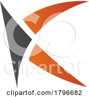 Orange And Black Spiky Letter K Icon