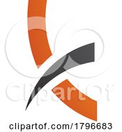 Poster, Art Print Of Orange And Black Spiky Lowercase Letter K Icon