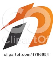Orange And Black Spiky Italic Letter N Icon