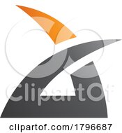 Orange And Black Spiky Grass Shaped Letter A Icon