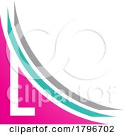 Poster, Art Print Of Magenta And Green Letter L Icon With Layers