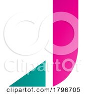 Poster, Art Print Of Magenta And Green Letter J Icon With A Triangular Tip