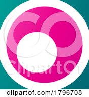 Poster, Art Print Of Magenta And Green Square Letter O Icon
