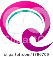 Poster, Art Print Of Magenta And Green Hook Shaped Letter Q Icon