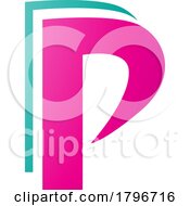 Magenta And Green Layered Letter P Icon