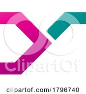 Poster, Art Print Of Magenta And Green Rail Switch Shaped Letter Y Icon
