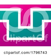 Magenta And Green Rectangle Shaped Letter U Icon