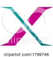 Poster, Art Print Of Magenta And Green Pointy Tipped Letter X Icon