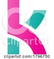Magenta And Green Lowercase Letter K Icon With Overlapping Paths