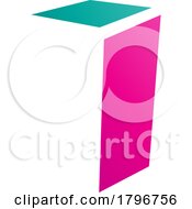 Poster, Art Print Of Magenta And Green Folded Letter I Icon