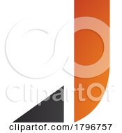 Poster, Art Print Of Orange And Black Letter J Icon With A Triangular Tip