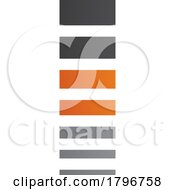 Poster, Art Print Of Orange And Black Letter I Icon With Horizontal Stripes