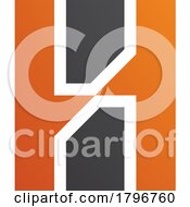 Poster, Art Print Of Orange And Black Letter H Icon With Vertical Rectangles
