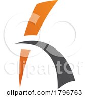 Poster, Art Print Of Orange And Black Letter H Icon With Spiky Lines