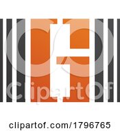 Poster, Art Print Of Orange And Black Letter G Icon With Vertical Stripes