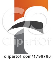 Orange And Black Letter F Icon With Pointy Tips