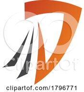 Poster, Art Print Of Orange And Black Letter D Icon With Tails