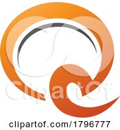 Poster, Art Print Of Orange And Black Hook Shaped Letter Q Icon