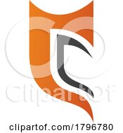 Orange And Black Half Shield Shaped Letter C Icon