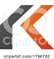 Orange And Black Folded Letter K Icon