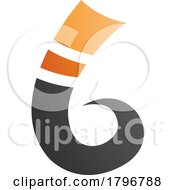 Poster, Art Print Of Orange And Black Curly Spike Shape Letter B Icon