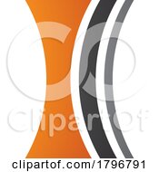 Orange And Black Concave Lens Shaped Letter I Icon