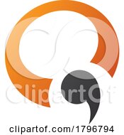 Poster, Art Print Of Orange And Black Comma Shaped Letter Q Icon