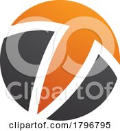 Orange And Black Circle Shaped Letter T Icon