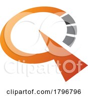 Poster, Art Print Of Orange And Black Clock Shaped Letter Q Icon