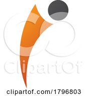 Poster, Art Print Of Orange And Black Bowing Person Shaped Letter I Icon
