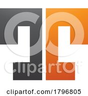 Orange And Black Bold Split Shaped Letter T Icon