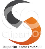 Poster, Art Print Of Orange And Black Blade Shaped Letter S Icon