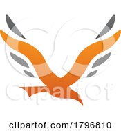 Orange And Black Bird Shaped Letter V Icon
