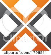 Poster, Art Print Of Orange And Black Arrow Square Shaped Letter X Icon