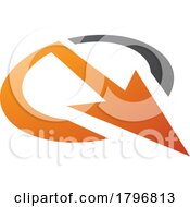 Poster, Art Print Of Orange And Black Arrow Shaped Letter Q Icon