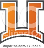 Poster, Art Print Of Orange And Black Arch Shaped Letter U Icon
