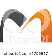 Poster, Art Print Of Orange And Black Arch Shaped Letter M Icon