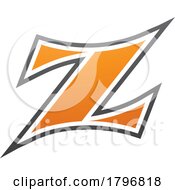 Poster, Art Print Of Orange And Black Arc Shaped Letter Z Icon