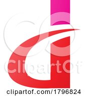 Poster, Art Print Of Magenta And Red Curvy Pointed Letter D Icon
