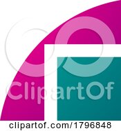 Poster, Art Print Of Magenta And Green Geometrical Letter R Icon