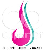 Poster, Art Print Of Magenta And Green Hook Shaped Letter J Icon