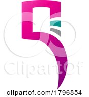 Poster, Art Print Of Magenta And Green Square Shaped Letter Q Icon