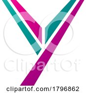 Poster, Art Print Of Magenta And Green Uppercase Letter Y Icon
