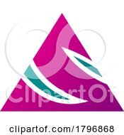 Poster, Art Print Of Magenta And Green Triangle Shaped Letter S Icon
