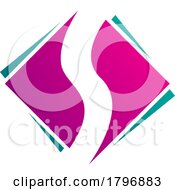 Magenta And Green Square Diamond Shaped Letter S Icon