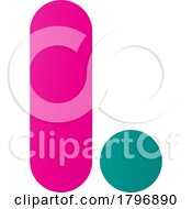 Poster, Art Print Of Magenta And Green Rounded Letter L Icon