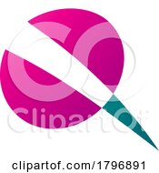 Magenta And Green Screw Shaped Letter Q Icon