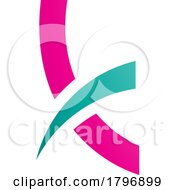 Poster, Art Print Of Magenta And Green Spiky Lowercase Letter K Icon