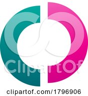 Poster, Art Print Of Magenta And Green Split Shaped Letter O Icon