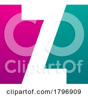 Poster, Art Print Of Magenta And Green Rectangle Shaped Letter Z Icon